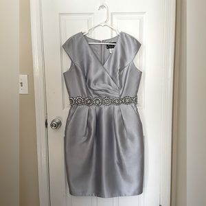 Silver Bejeweled Formal Dress